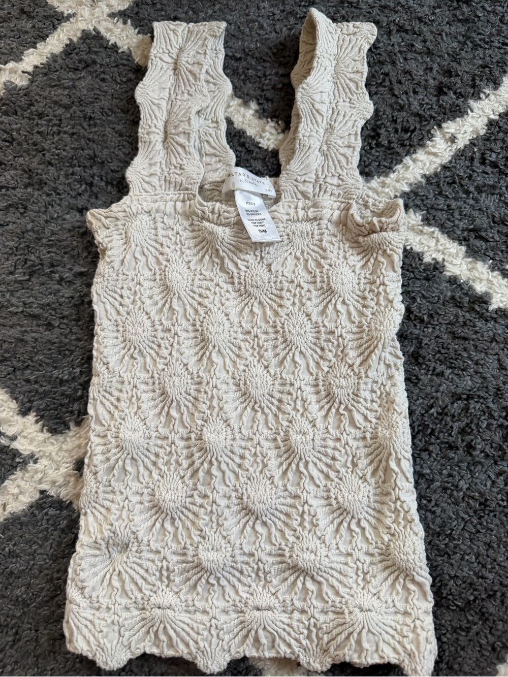 Altar'd State Cream Smocked Tank Top